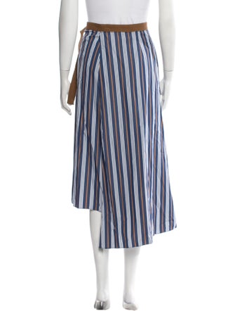 Brunello Cucinelli Striped Midi Length Skirt
