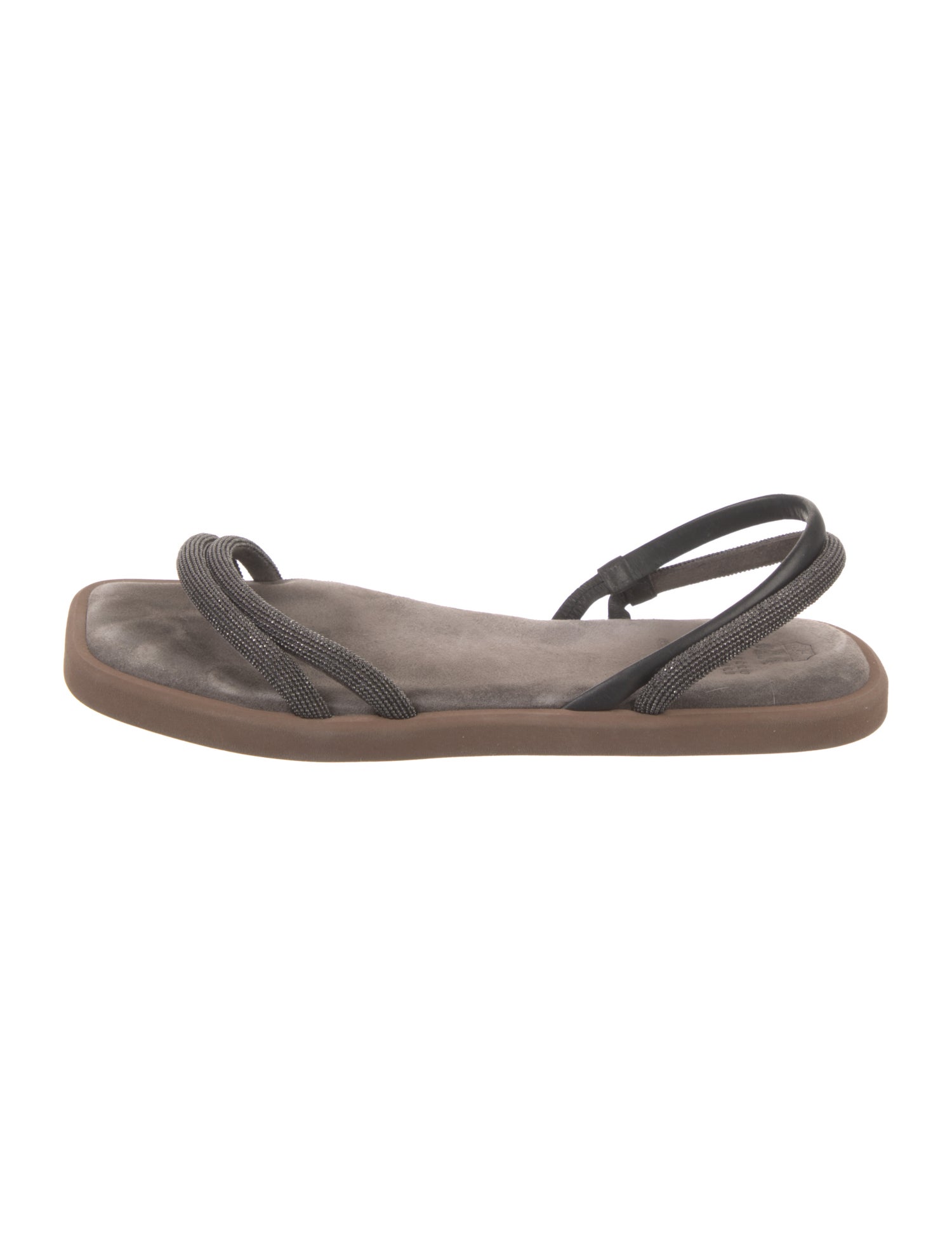 Brunello Cucinelli Monili Suede Slingback Sandals