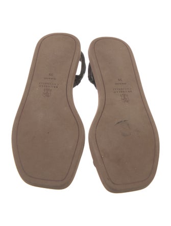 Brunello Cucinelli Monili Suede Slingback Sandals