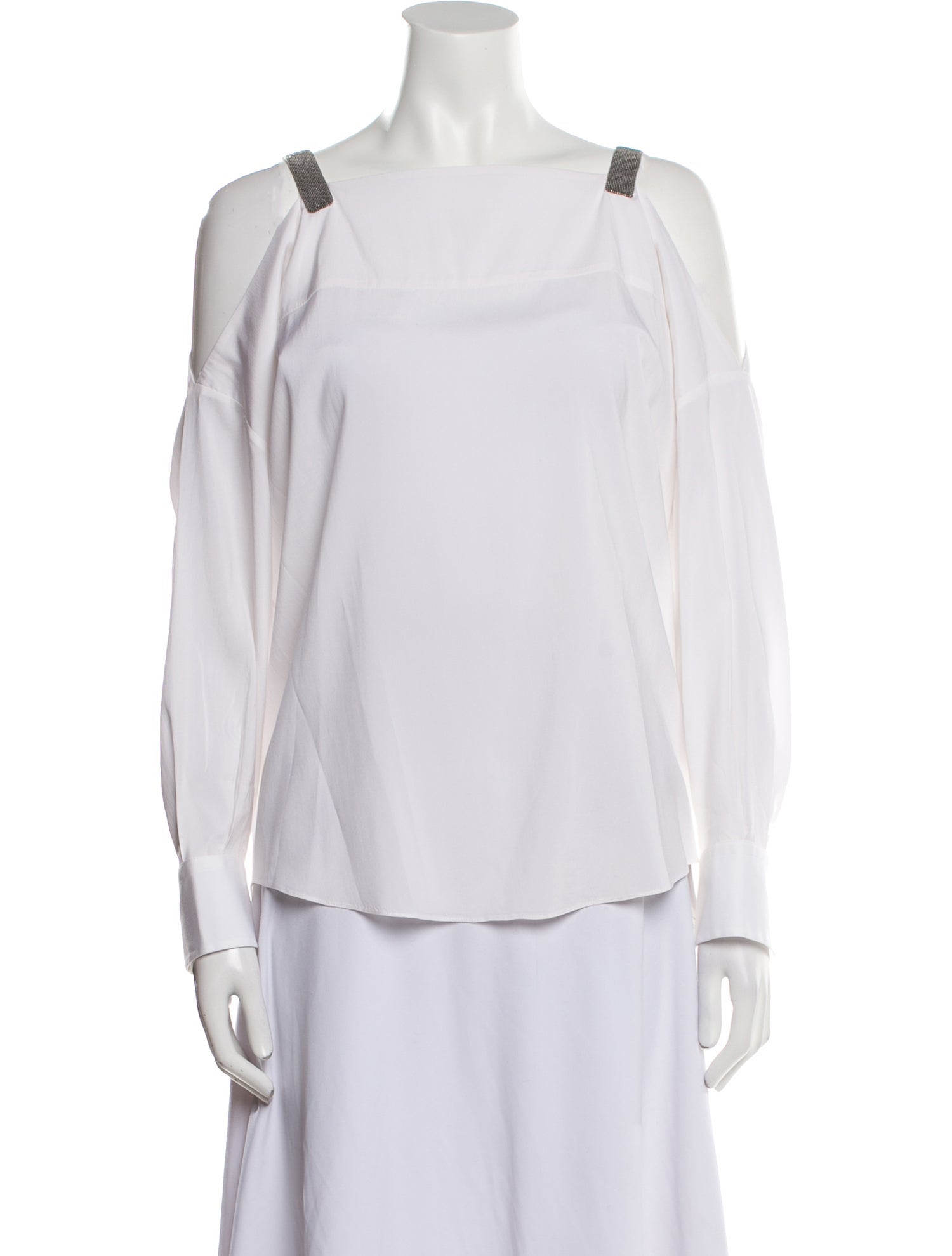 Brunello Cucinelli Silk Square Neckline Blouse