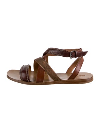 Brunello Cucinelli Monili Leather Gladiator Sandals