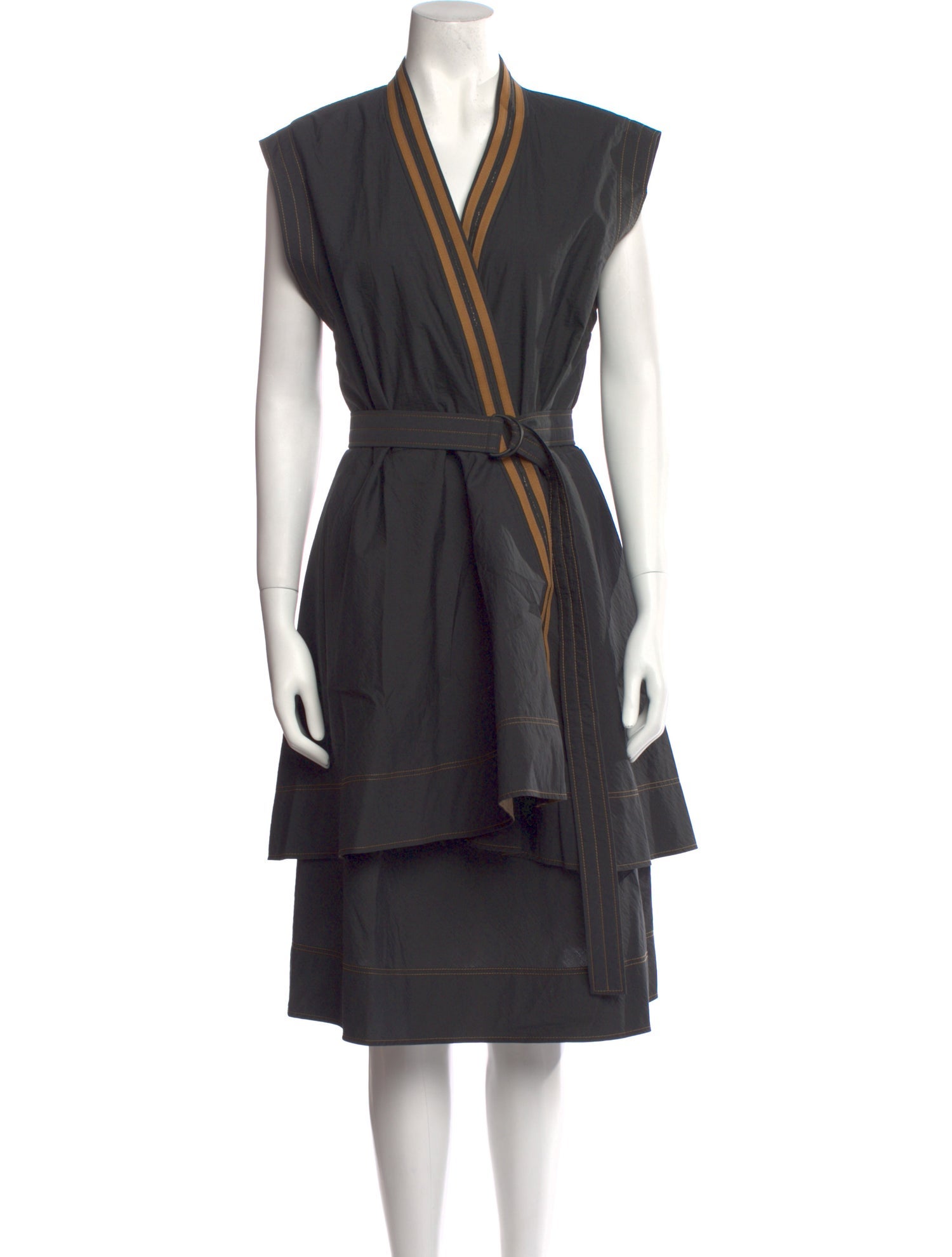 Brunello Cucinelli V-Neck Midi Length Dress