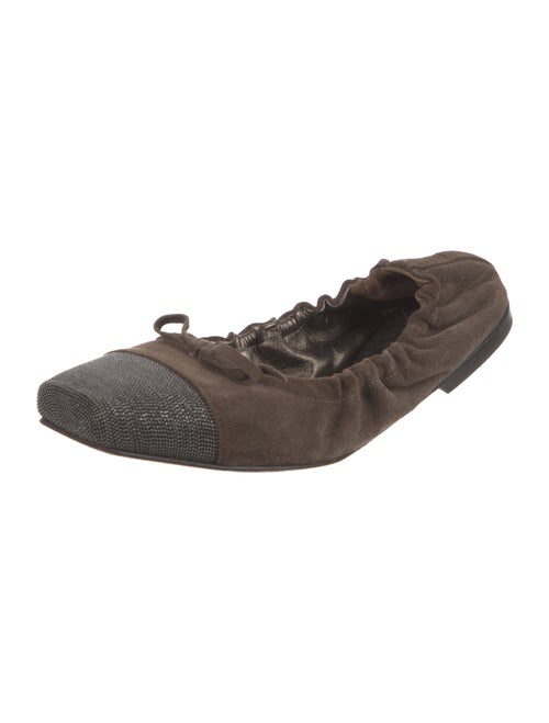 Brunello Cucinelli Monili Suede Ballet Flats