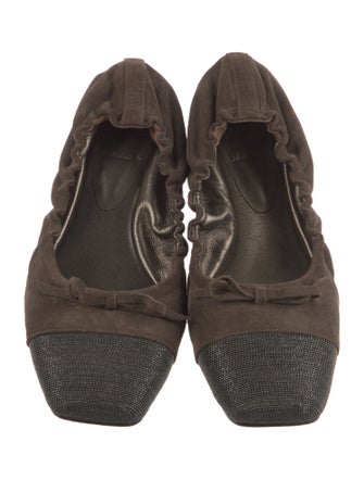 Brunello Cucinelli Monili Suede Ballet Flats