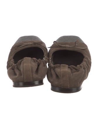 Brunello Cucinelli Monili Suede Ballet Flats