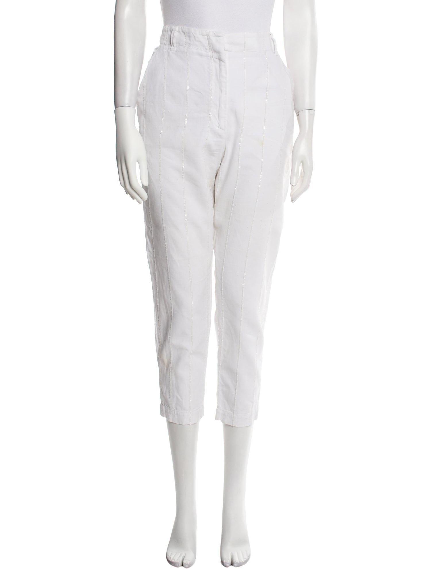 Brunello Cucinelli Linen Skinny Leg Pants