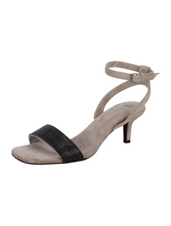 Brunello Cucinelli Monili Suede Sandals