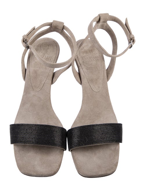 Brunello Cucinelli Monili Suede Sandals