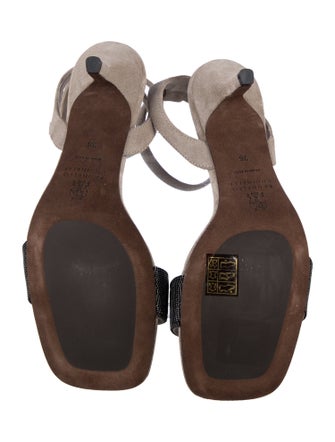 Brunello Cucinelli Monili Suede Sandals