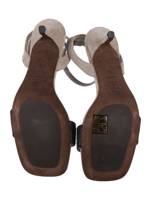 Brunello Cucinelli Monili Suede Sandals