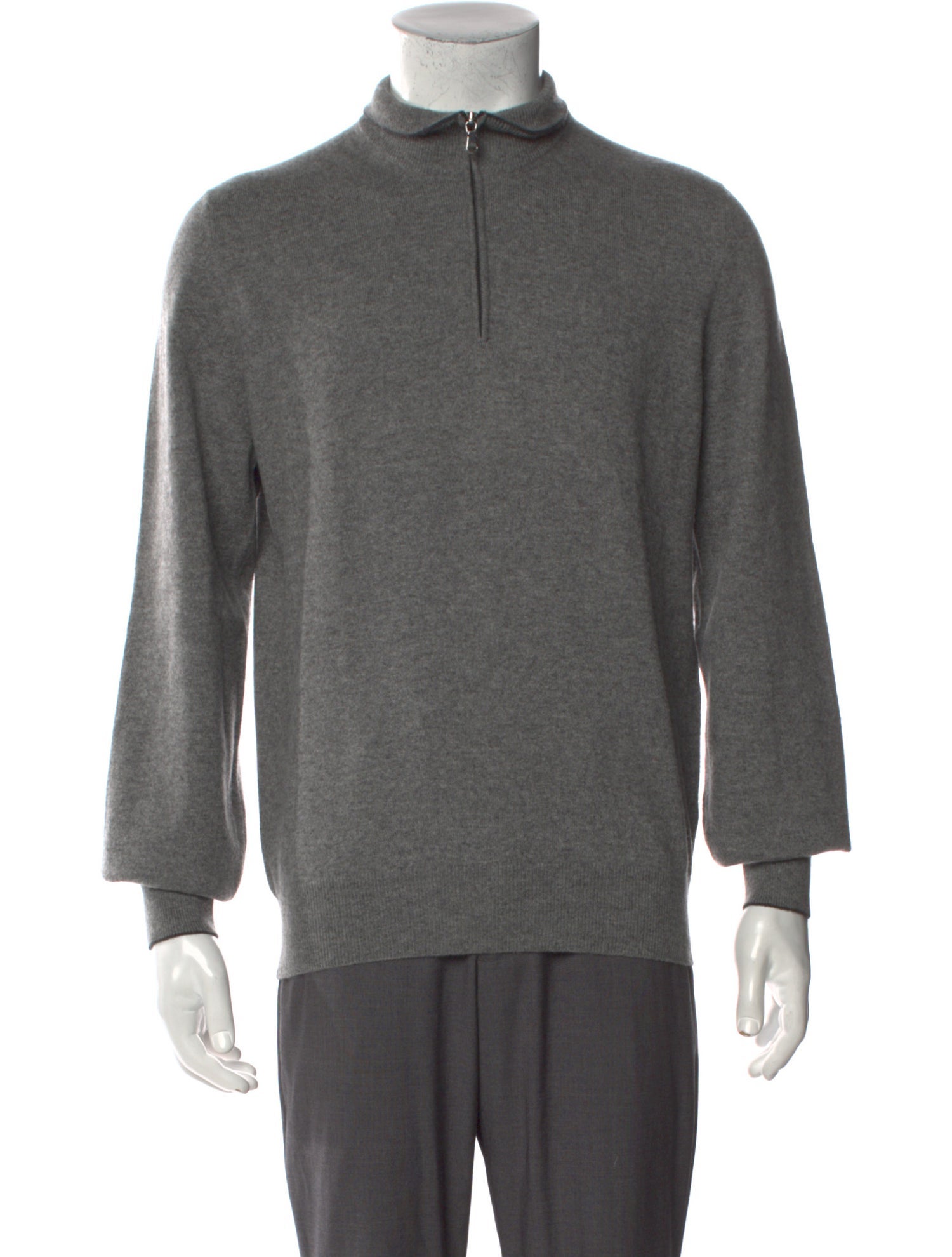 Brunello Cucinelli Cashmere Mock Neck Polo Sweater