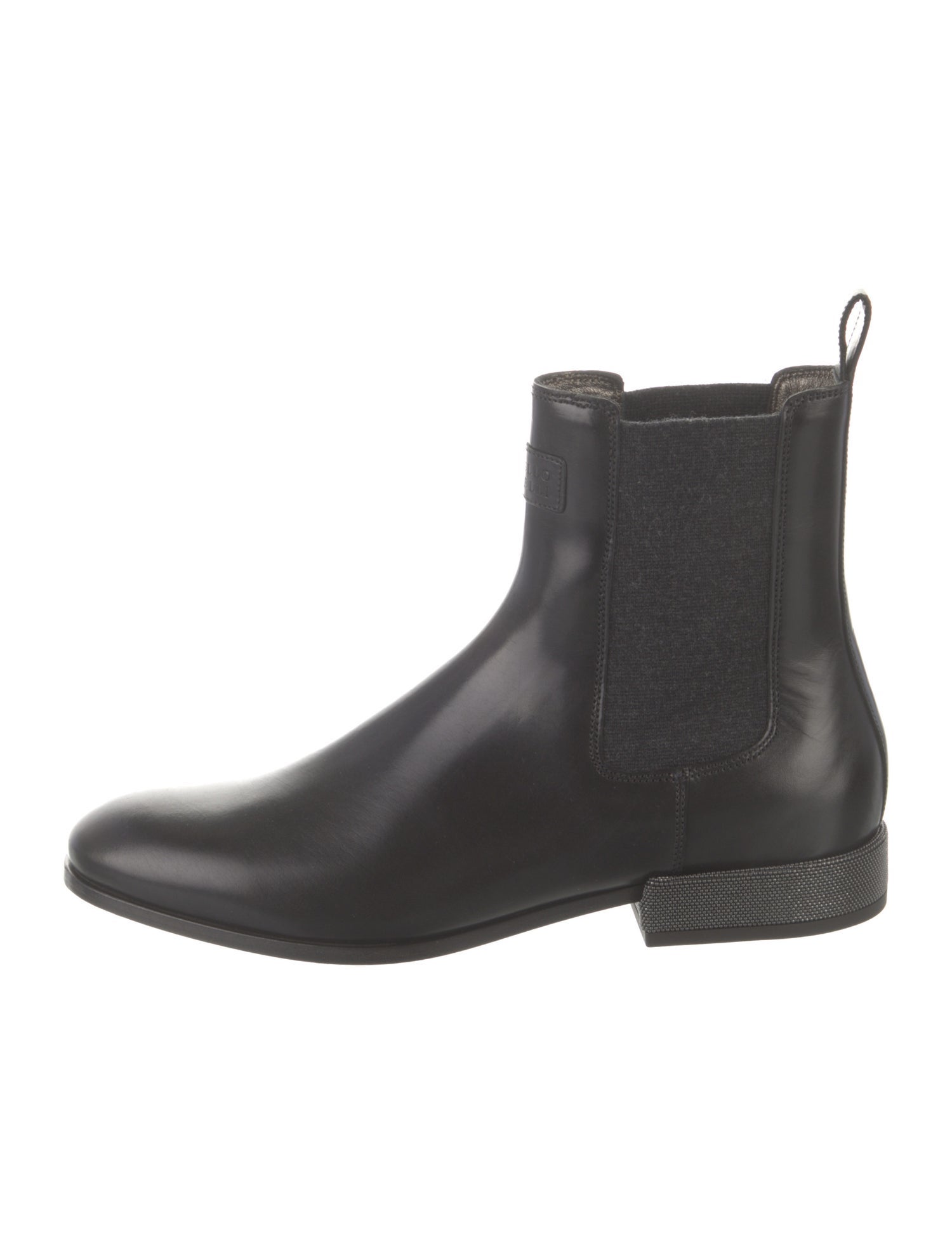 Brunello Cucinelli Monili Leather Chelsea Boots