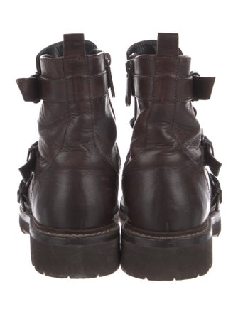 Brunello Cucinelli Monili Leather Combat Boots