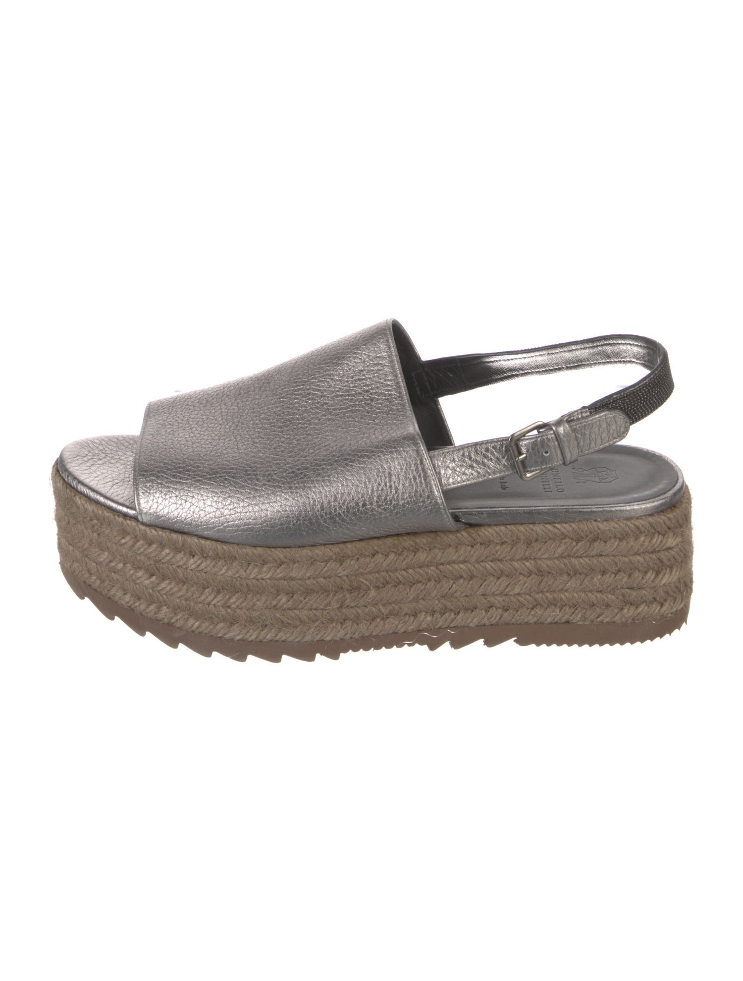 Brunello Cucinelli Monili Leather Espadrilles