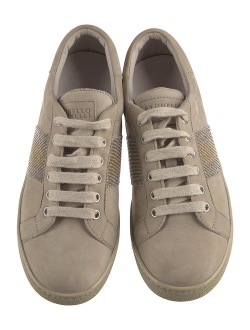 Brunello Cucinelli Suede Beaded Accents Sneakers