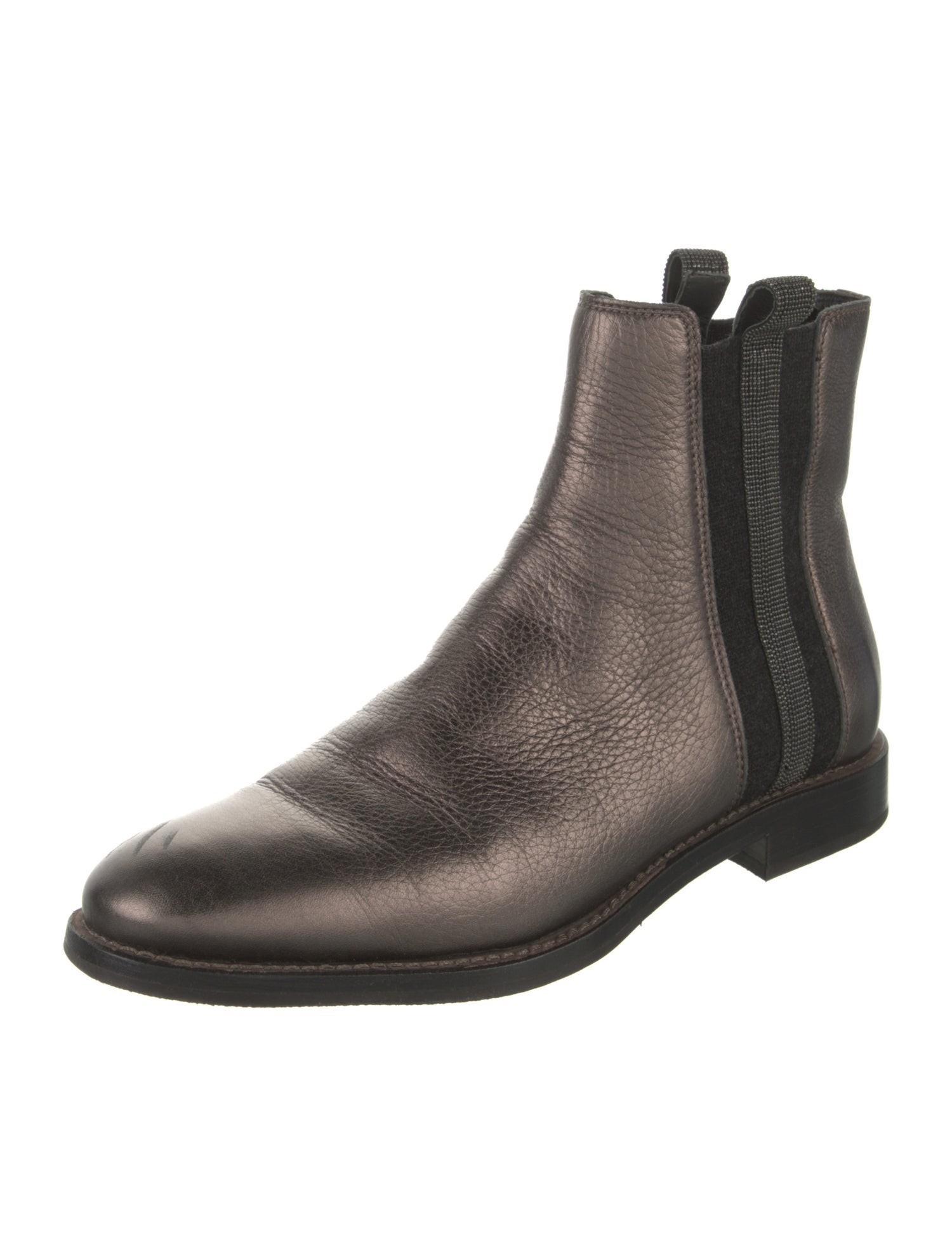 Brunello Cucinelli Monili Leather Chelsea Boots