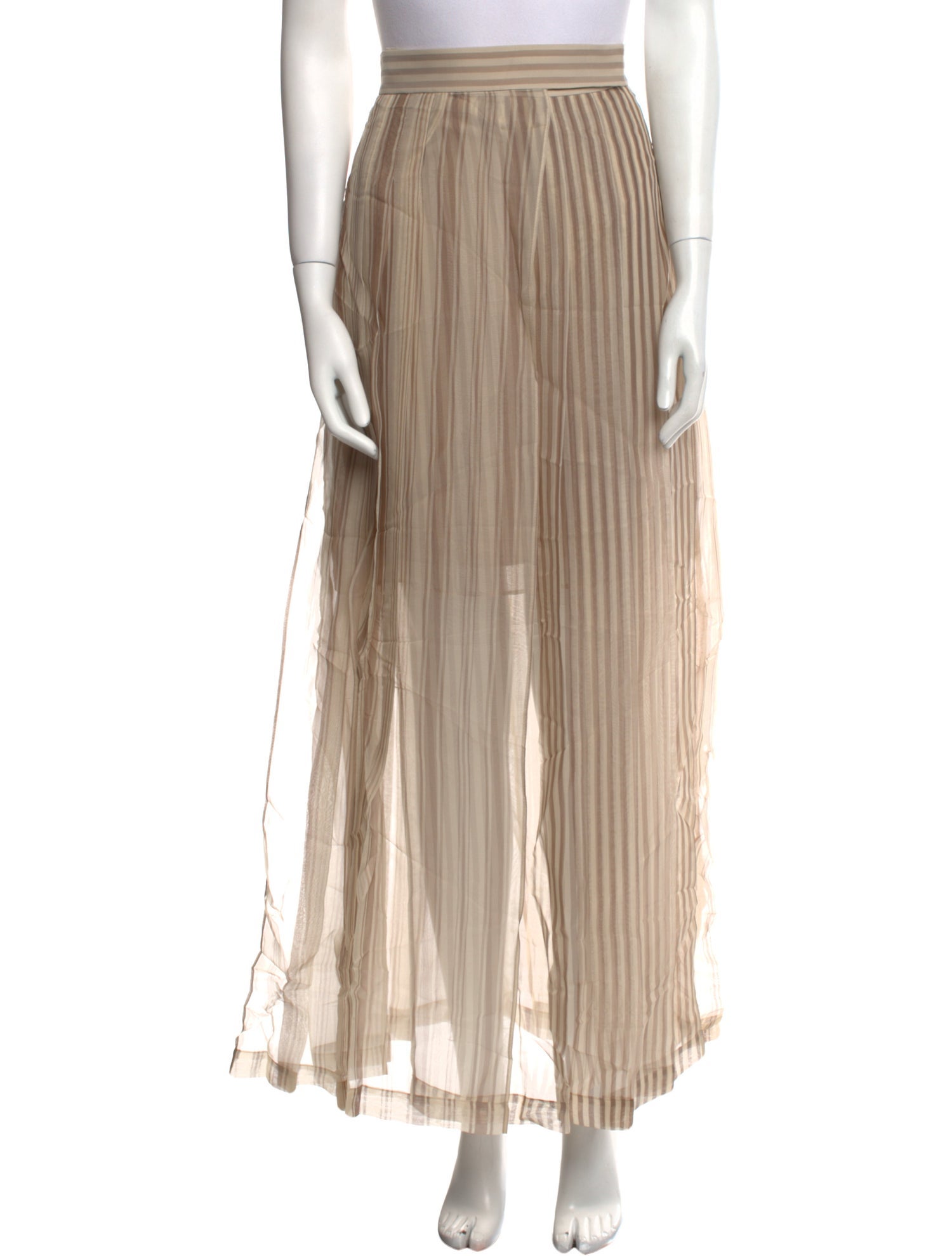 Brunello Cucinelli Silk Midi Length Skirt