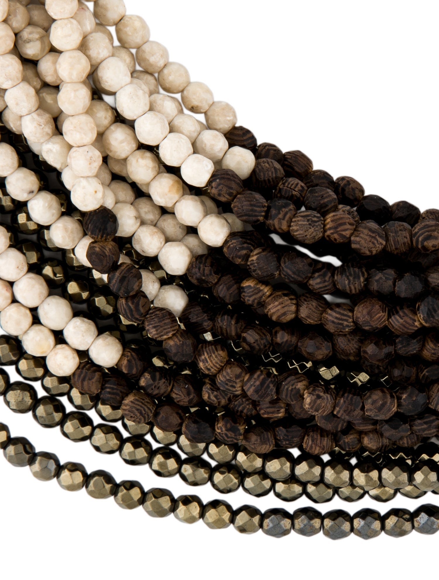 Brunello Cucinelli Stone Beaded Multi-Strand Collar Necklace