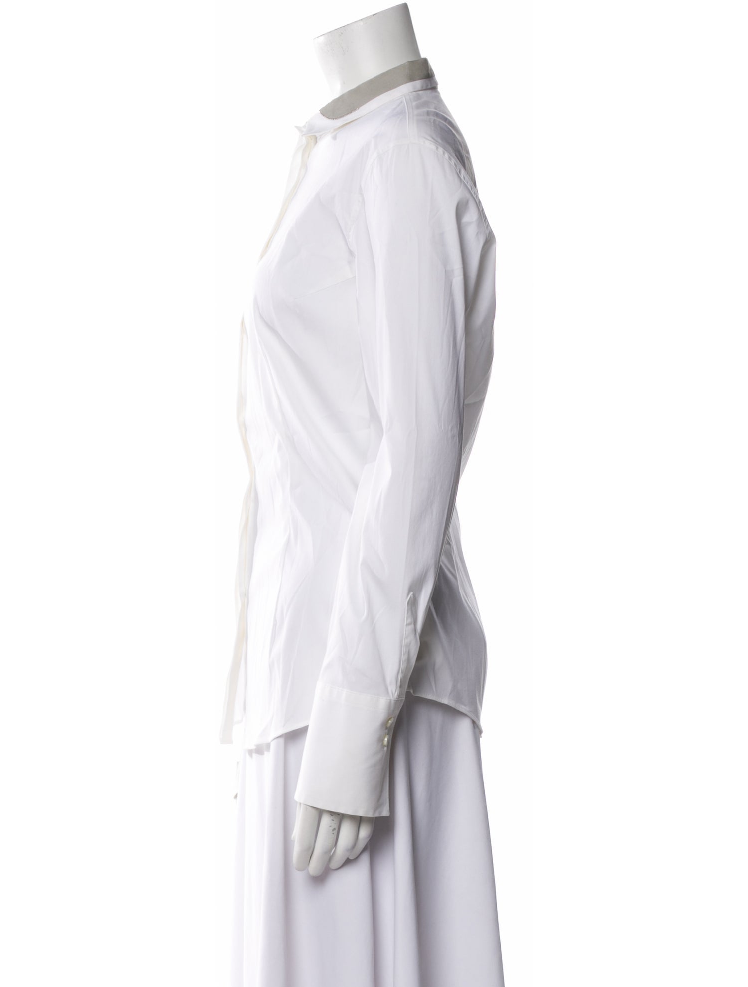 Brunello Cucinelli Long Sleeve Button-Up Top