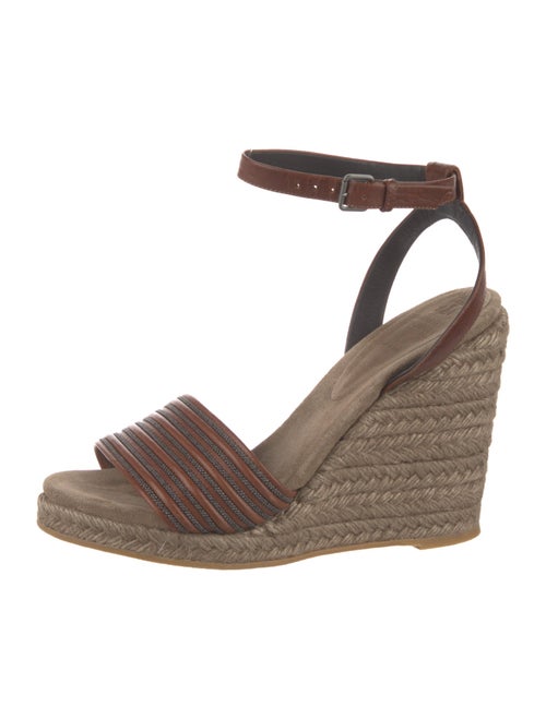 Brunello Cucinelli Monili Leather Espadrilles
