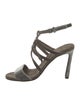 Brunello Cucinelli Monili Velvet T-Strap Pumps