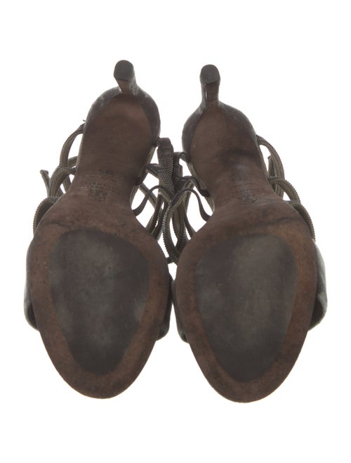 Brunello Cucinelli Monili Velvet T-Strap Pumps