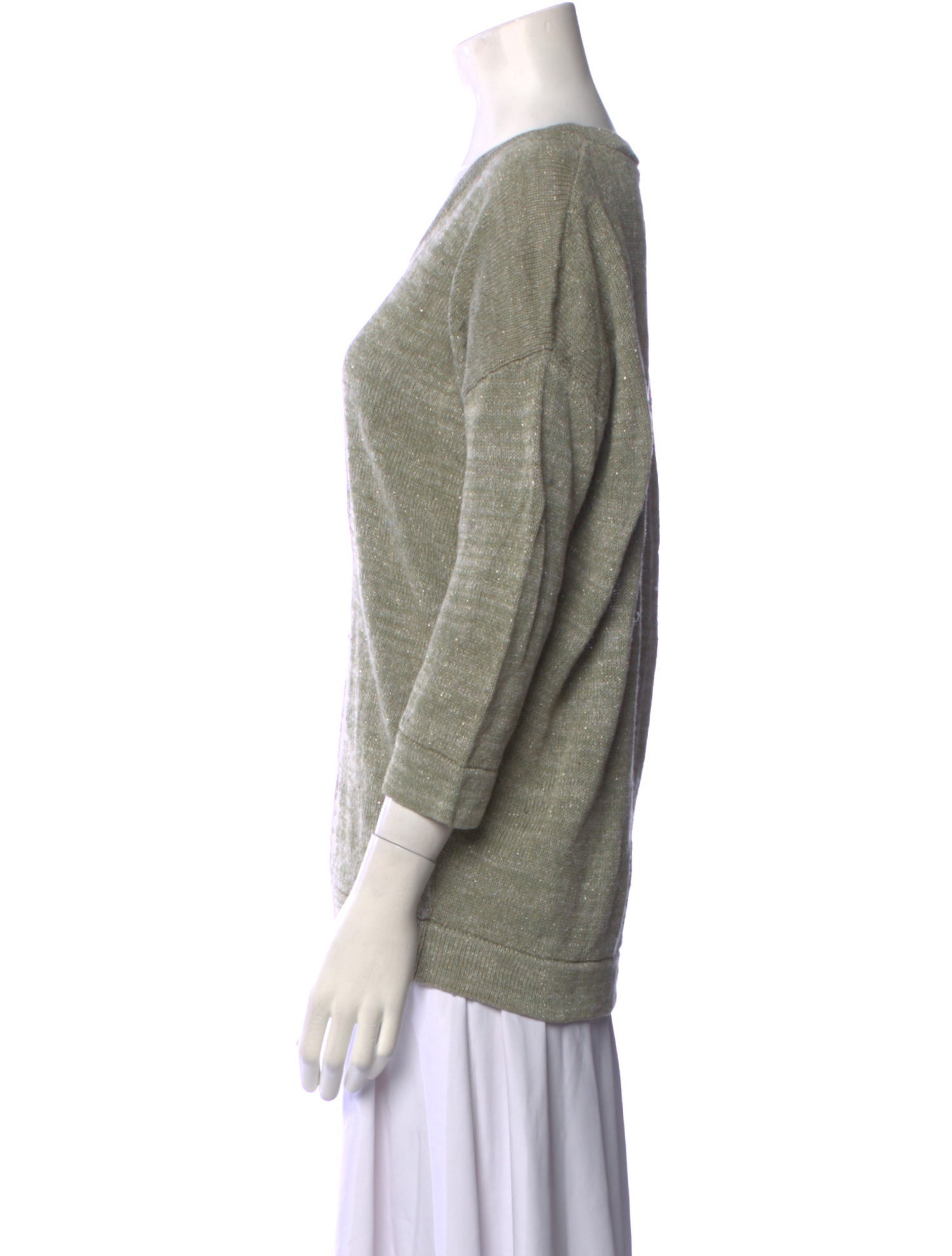 Brunello Cucinelli Linen V-Neck Sweater