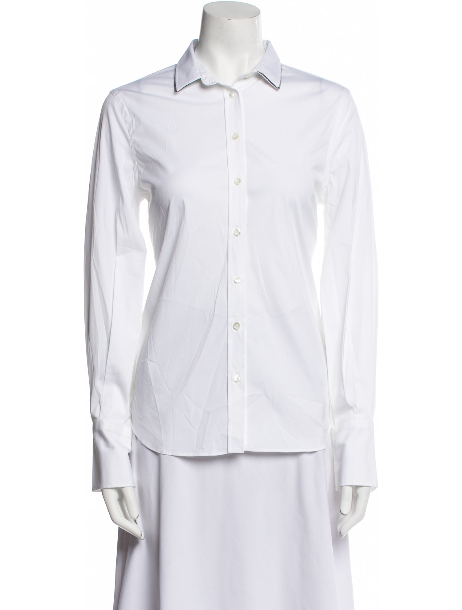Brunello Cucinelli Long Sleeve Button-Up Top