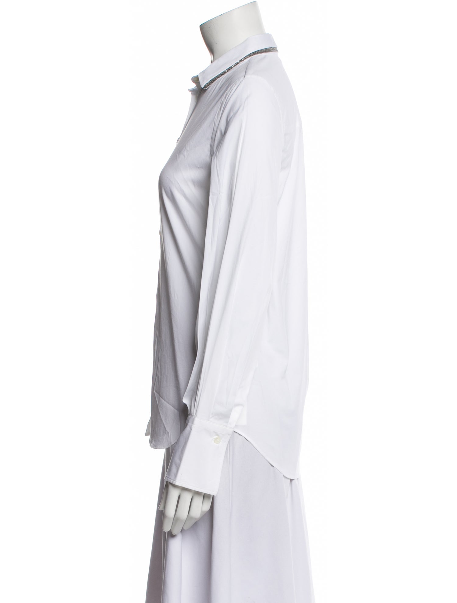 Brunello Cucinelli Long Sleeve Button-Up Top