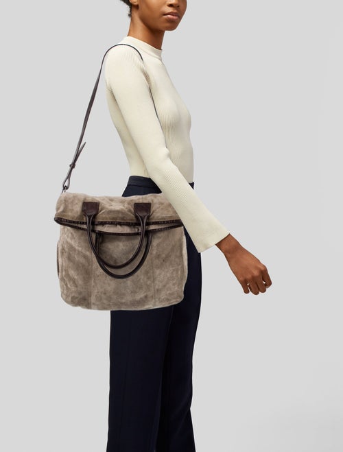 Brunello Cucinelli Suede Top Handle Bag