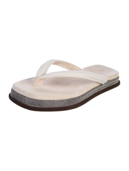 Brunello Cucinelli Monili Suede Flip Flops