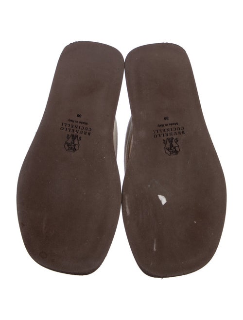 Brunello Cucinelli Monili Suede Flip Flops