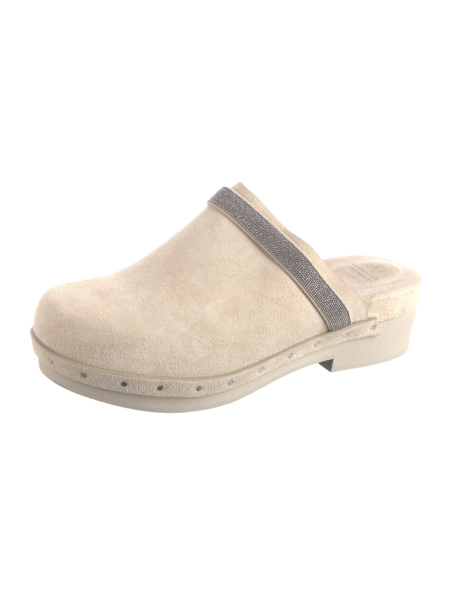 Brunello Cucinelli Monili Suede Mules