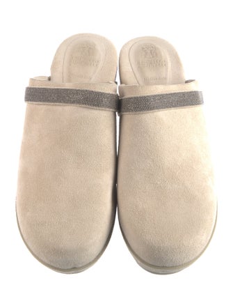 Brunello Cucinelli Monili Suede Mules