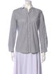 Brunello Cucinelli Striped Long Sleeve Button-Up Top