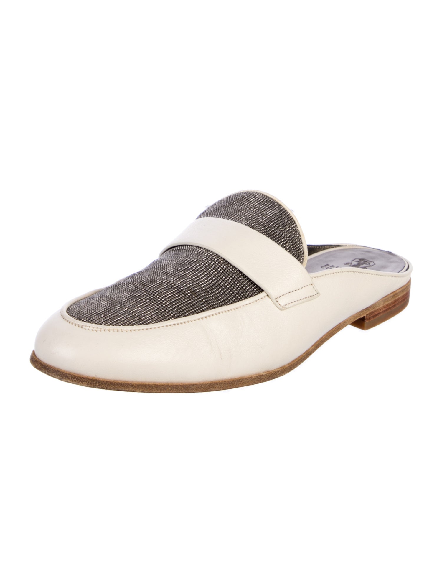 Brunello Cucinelli Monili Leather Mules