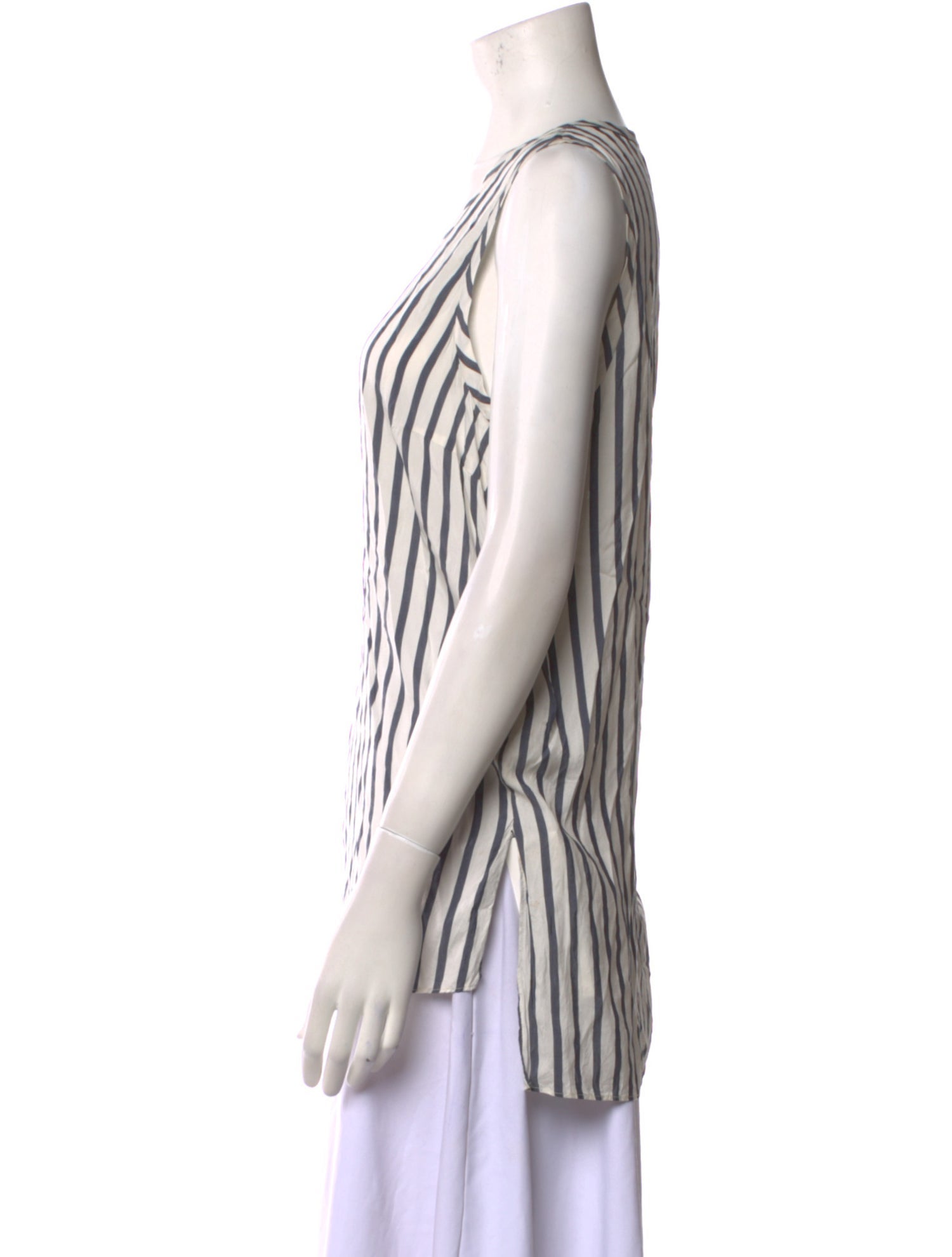 Brunello Cucinelli Silk Striped Top