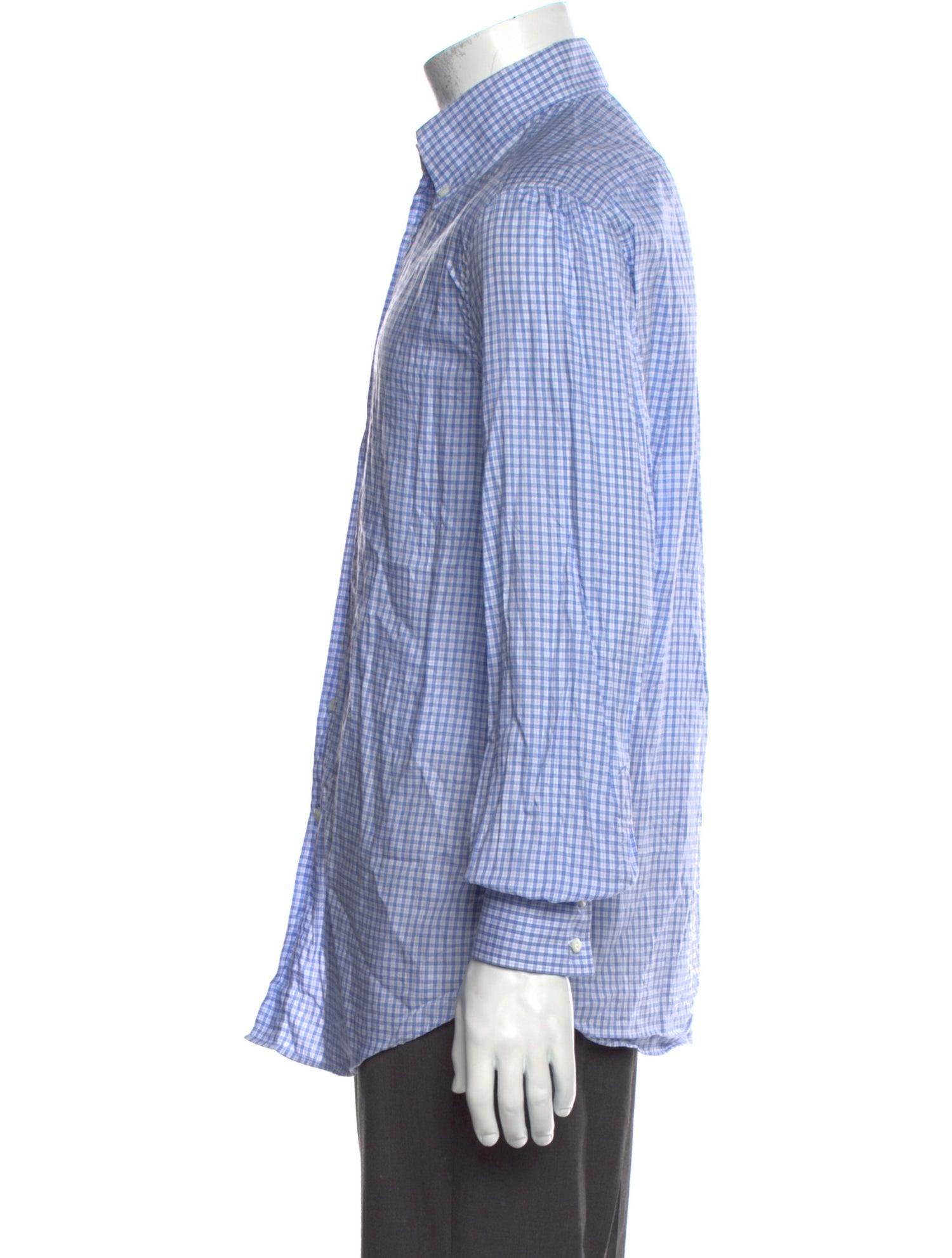 Brunello Cucinelli Plaid Print Long Sleeve Dress Shirt