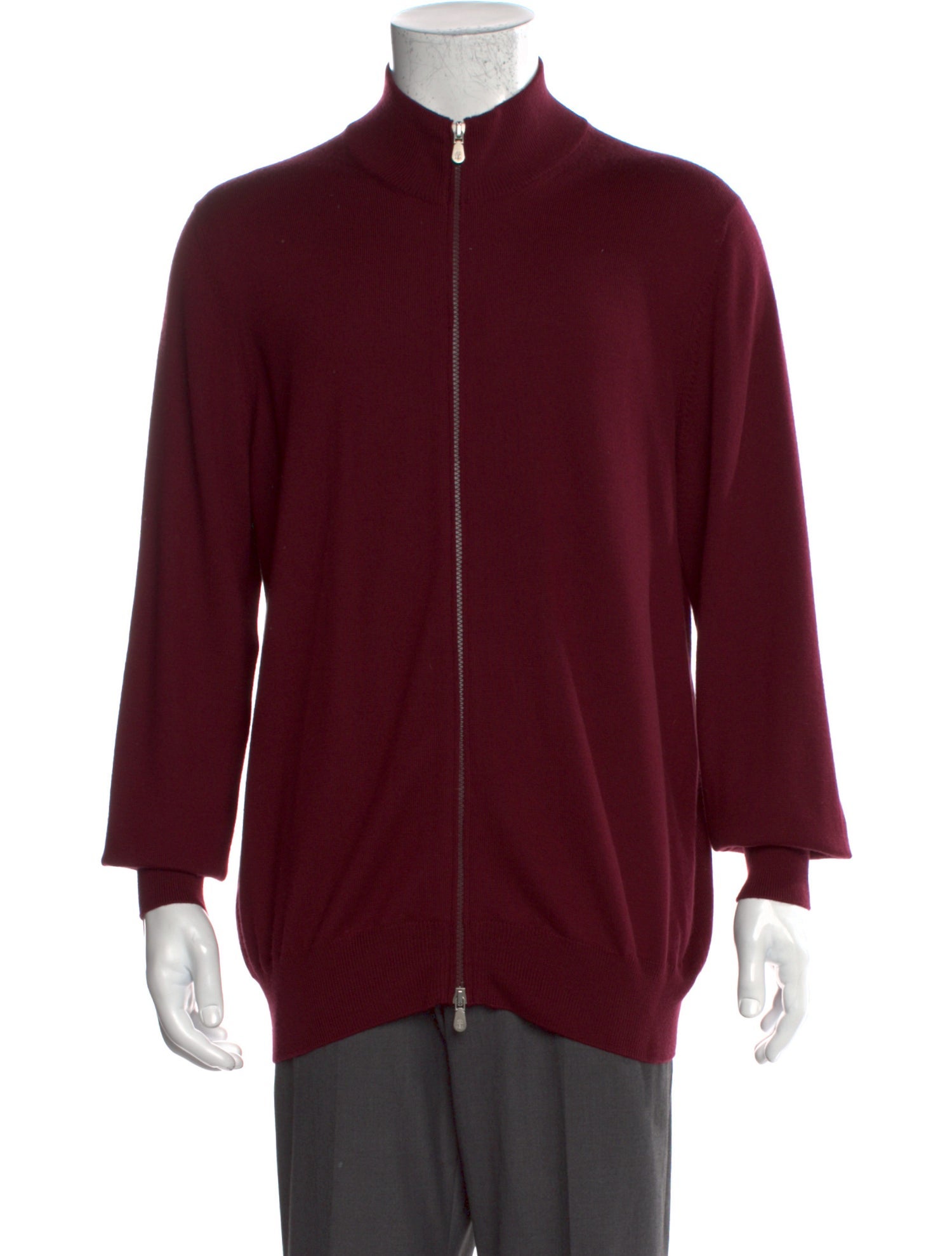 Brunello Cucinelli Virgin Wool Mock Neck Cardigan w/ Tags