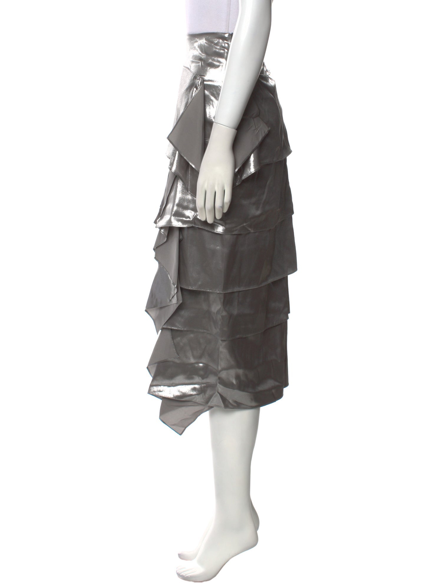 Brunello Cucinelli Silk Midi Length Skirt