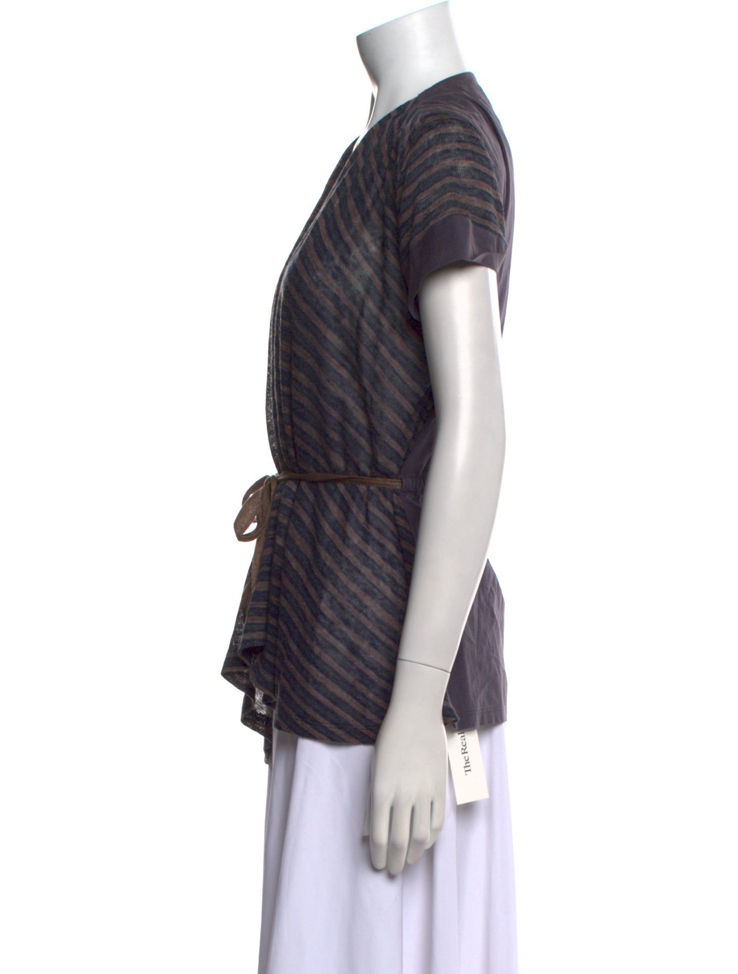 Brunello Cucinelli Striped V-Neck Blouse