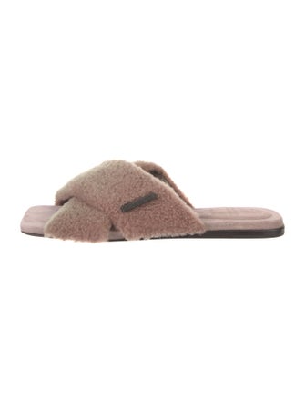 Brunello Cucinelli Monili Shearling Mules