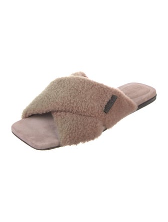 Brunello Cucinelli Monili Shearling Mules