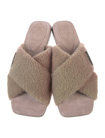 Brunello Cucinelli Monili Shearling Mules
