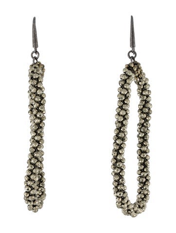 Brunello Cucinelli Drop Bead Hoop Earrings