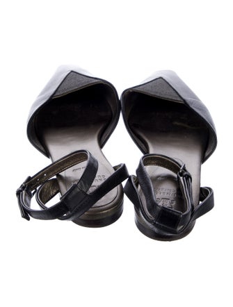 Brunello Cucinelli Monili Leather D'Orsay Flats