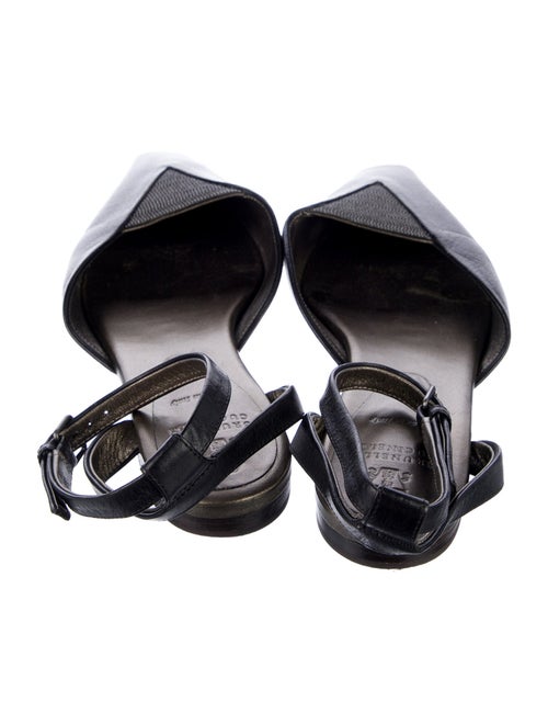 Brunello Cucinelli Monili Leather D'Orsay Flats