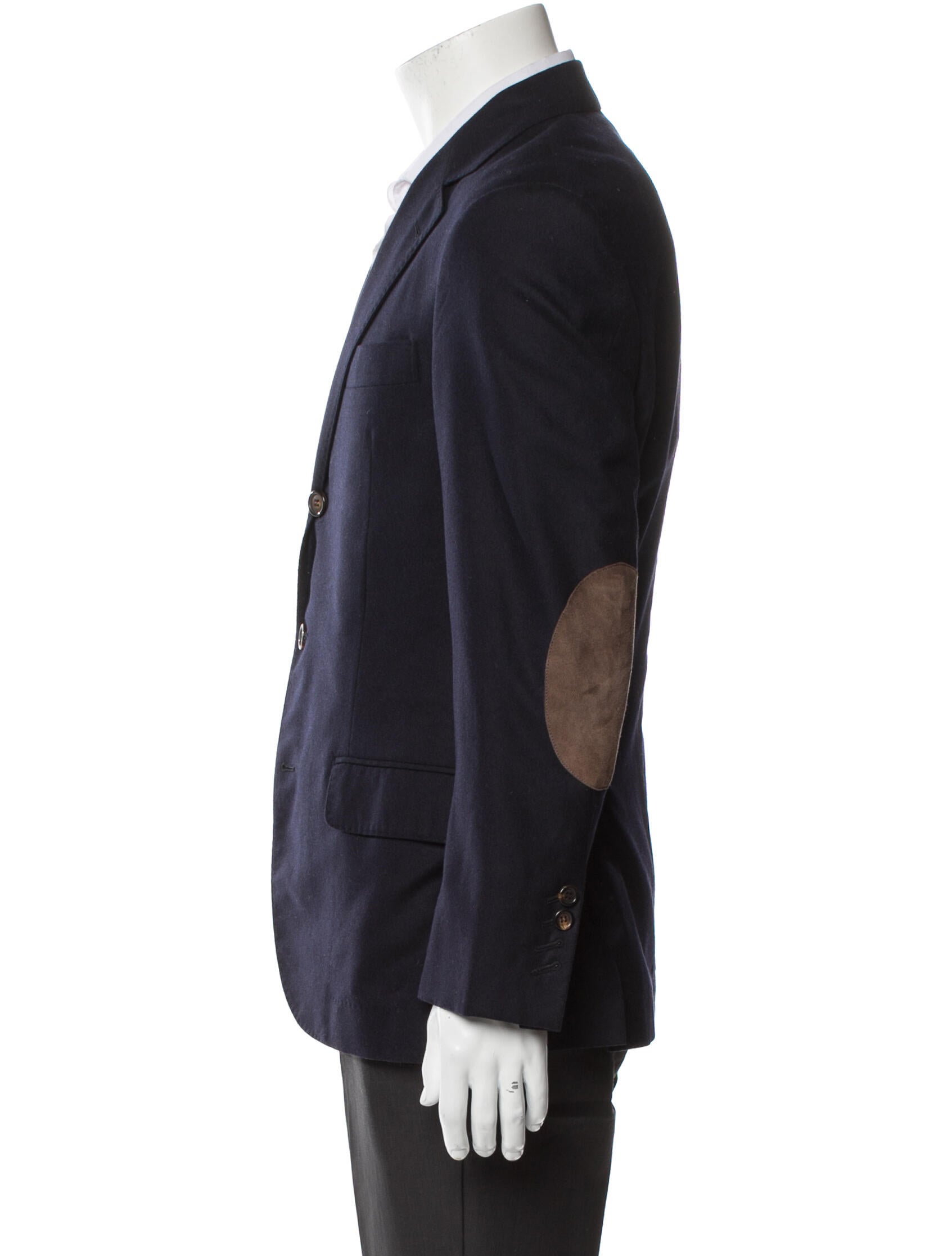 Brunello Cucinelli Cashmere Blazer Blue Suiting, Clothing