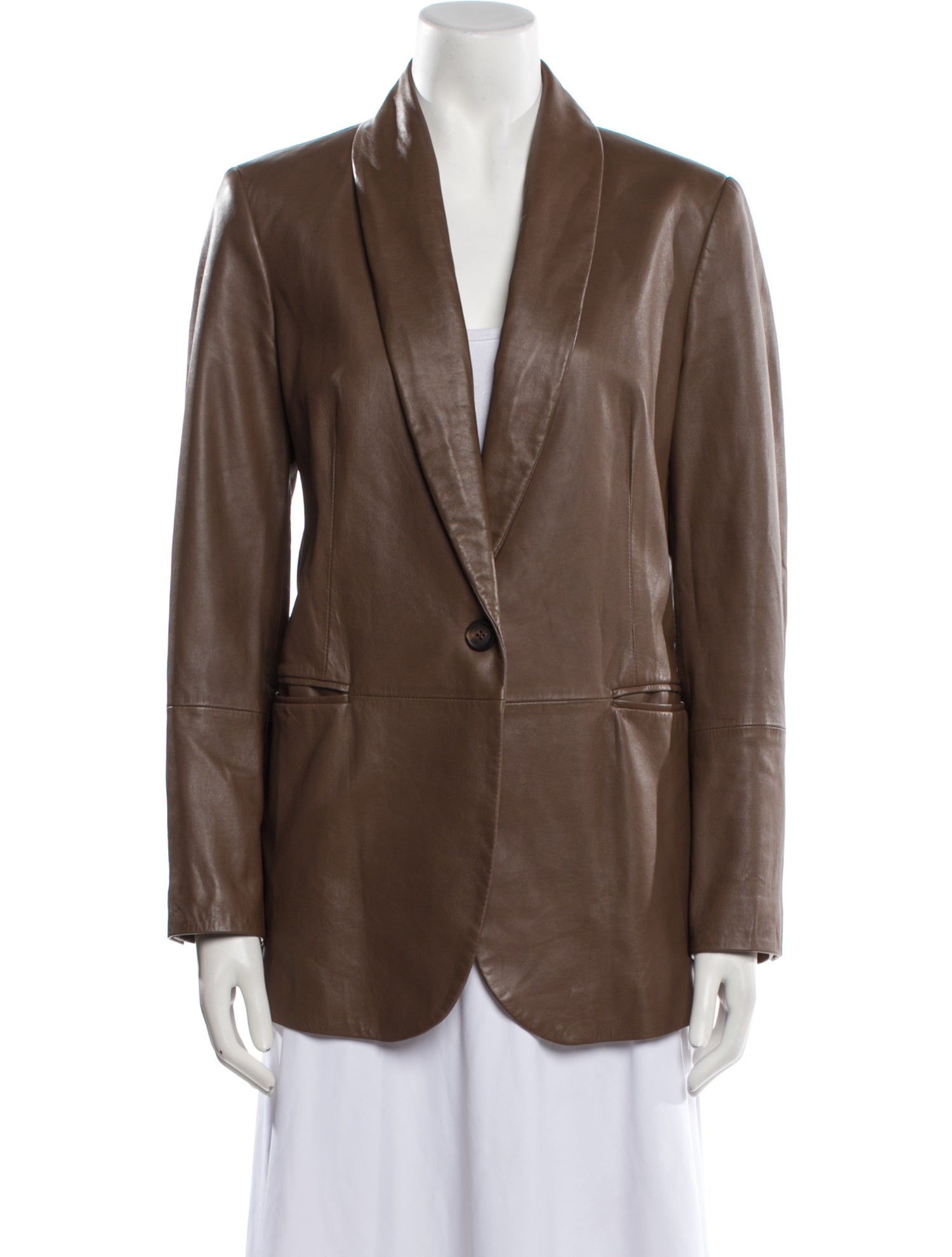 Brunello Cucinelli Leather Blazer