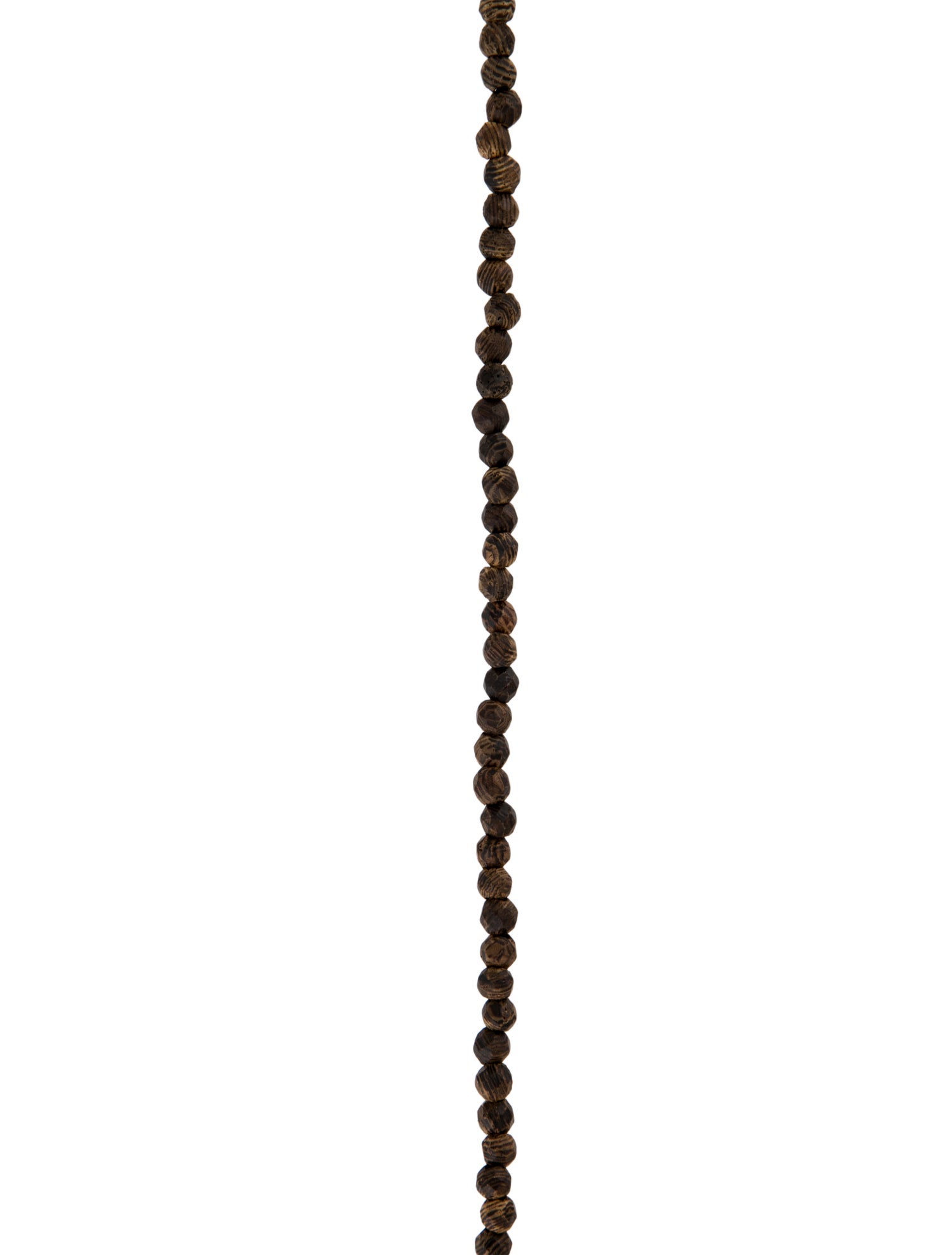 Brunello Cucinelli Wood Long Bead Strand Necklace